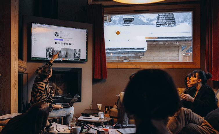 Intervention de 9h auprès d’un public de photographes et vidéastes lors d’un boot camp immersif à Chamonix